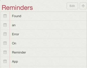 Reminders can’t be shared on iOS 6